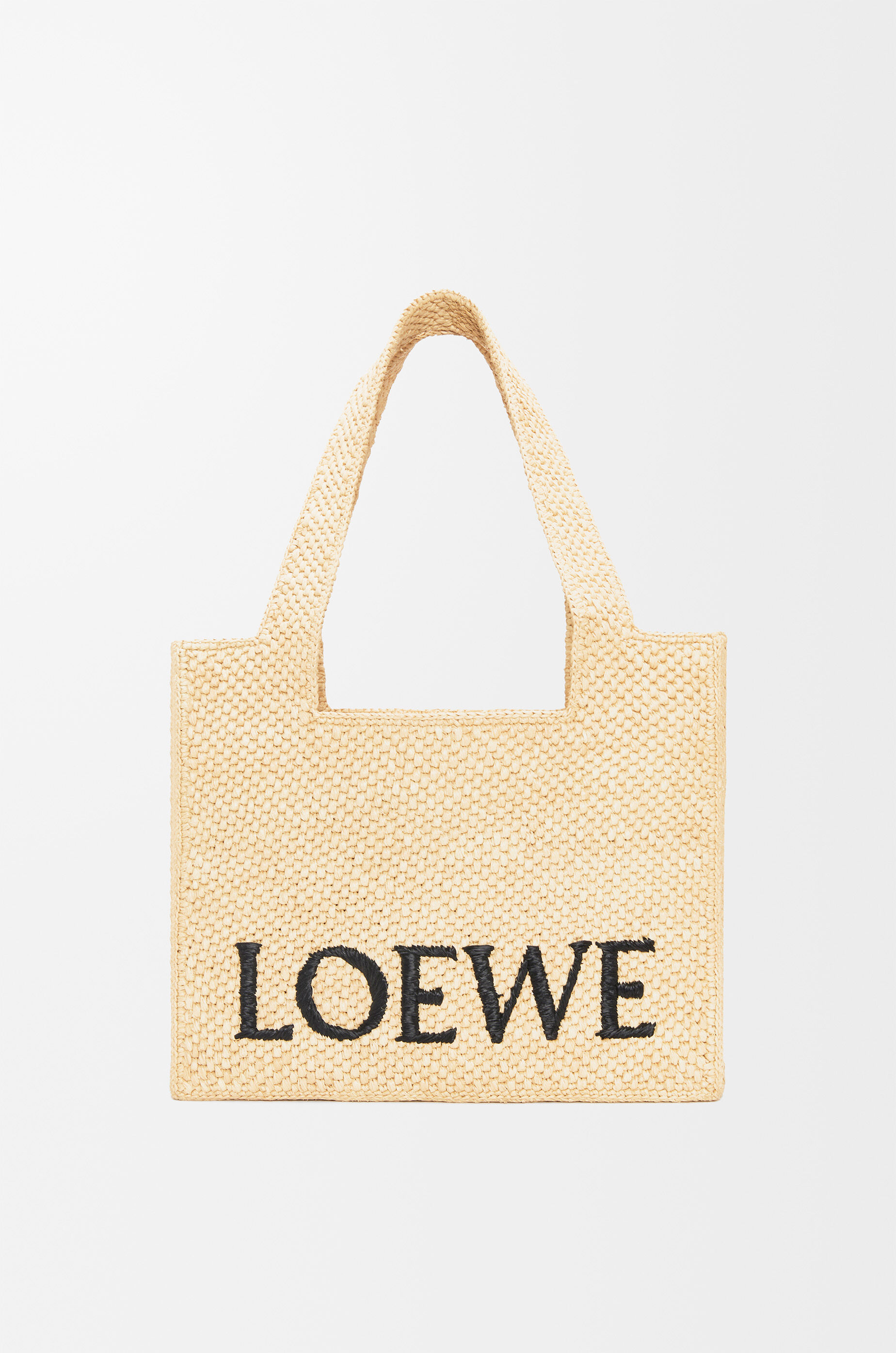 Medium LOEWE Font tote in raffia Beige - LOEWE USA Official Website
