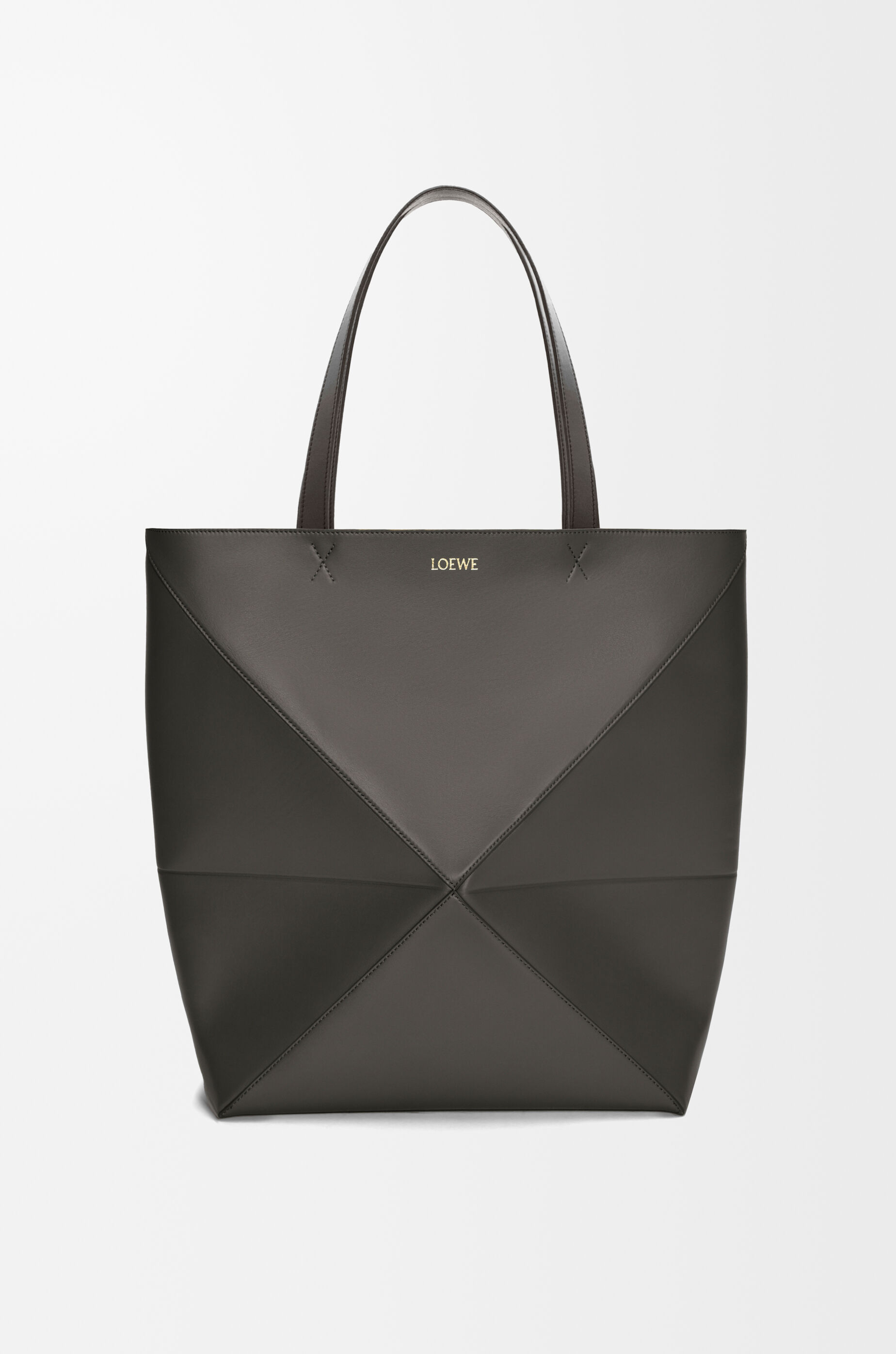 XL Puzzle Fold tote in shiny calfskin Grey - LOEWE USA Official