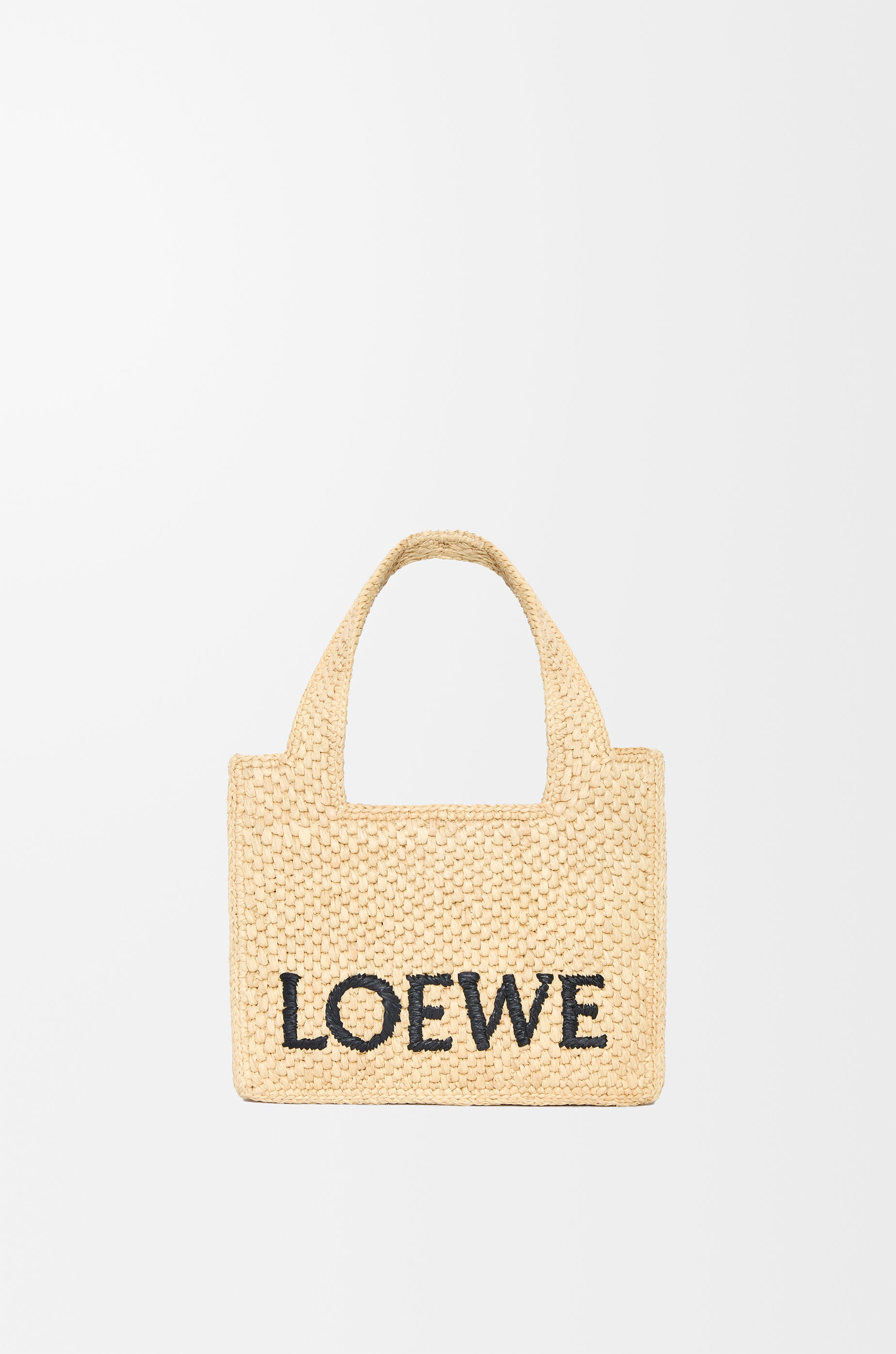 Mini LOEWE Font tote in raffia Beige - LOEWE