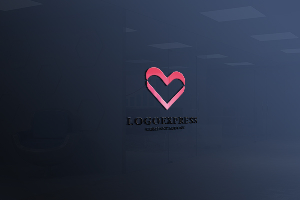 ハートとリボンのロゴ