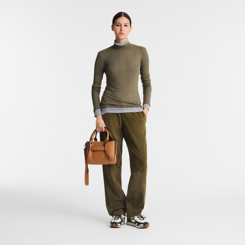 ロンシャン3D S トップハンドルバッグ ナチュラル - レザー