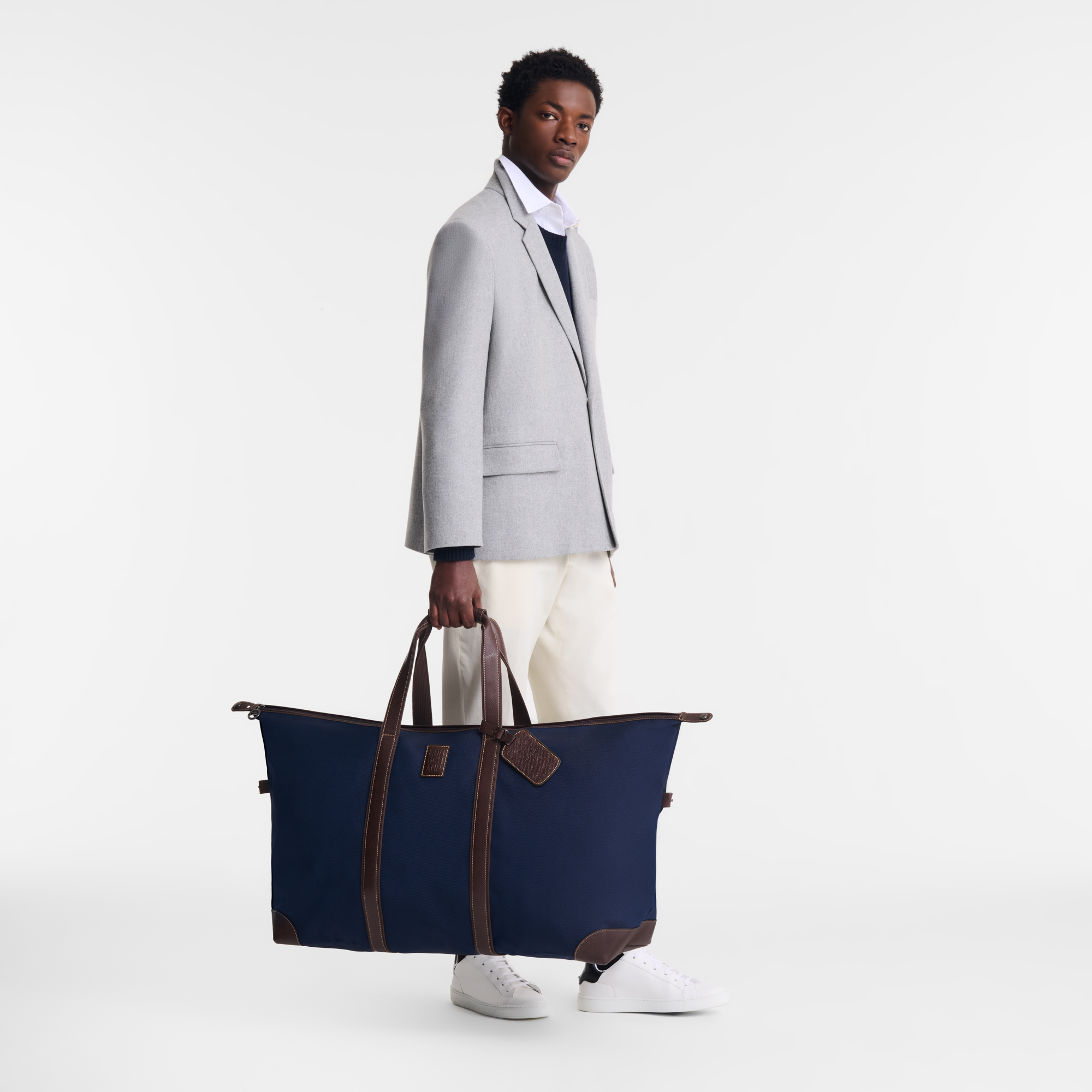 Boxford XL Travel bag Blue - Recycled canvas | Longchamp US