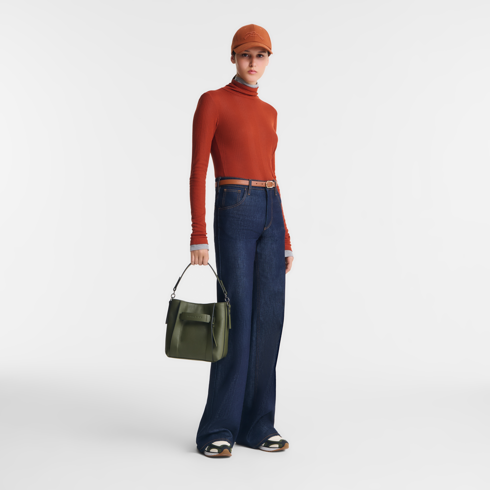 ロンシャン3D S クロスボディバッグ カーキ - レザー | ロンシャン JP