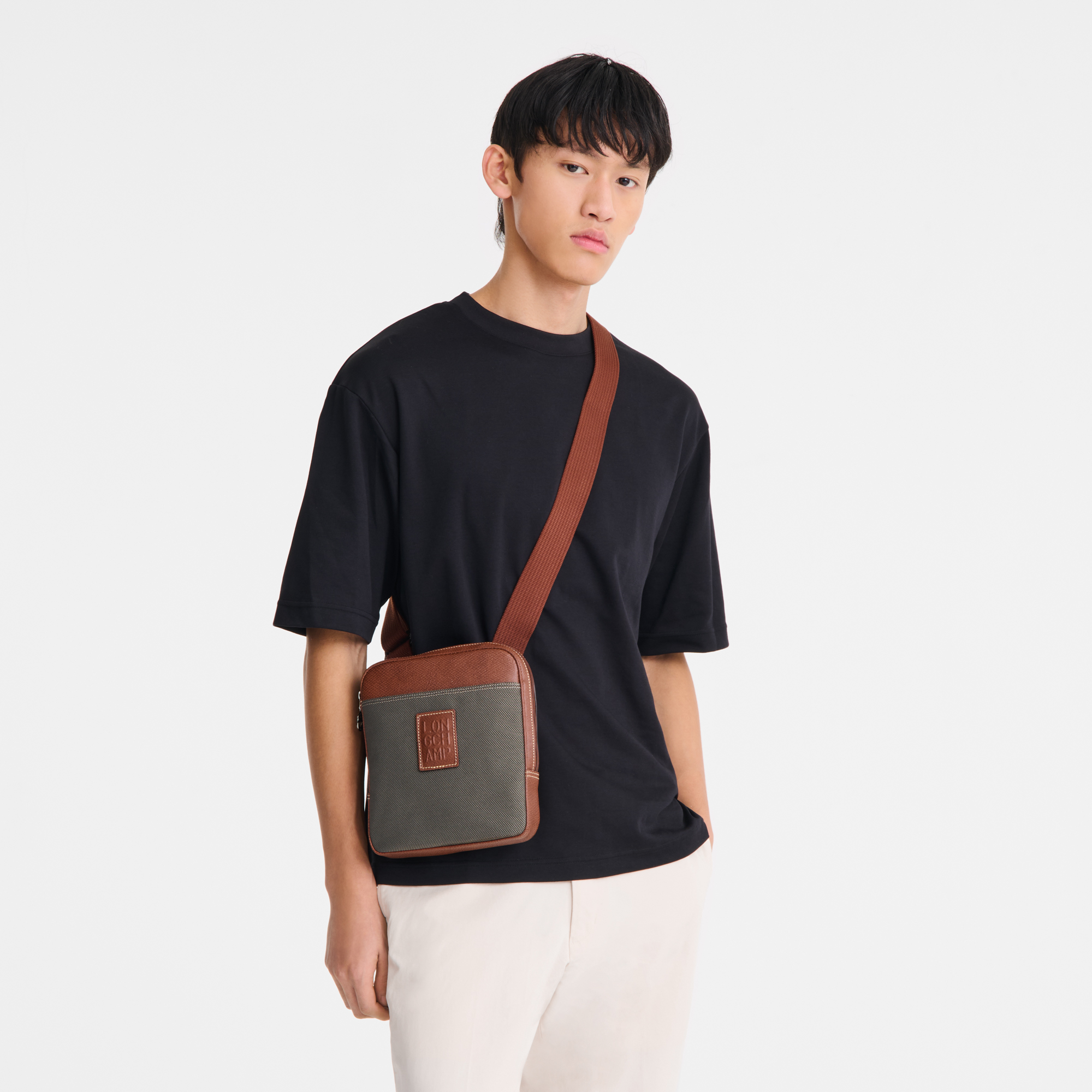 Boxford XS Crossbody bag Brown - Recycled canvas | Longchamp US