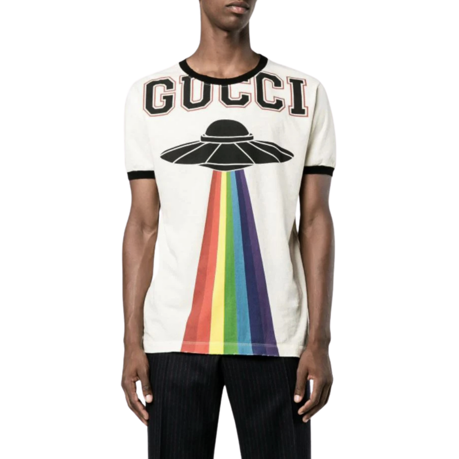 Unisex Washed T-shirt with UFO/Gucci Logo – Loom & Magpie Boutique