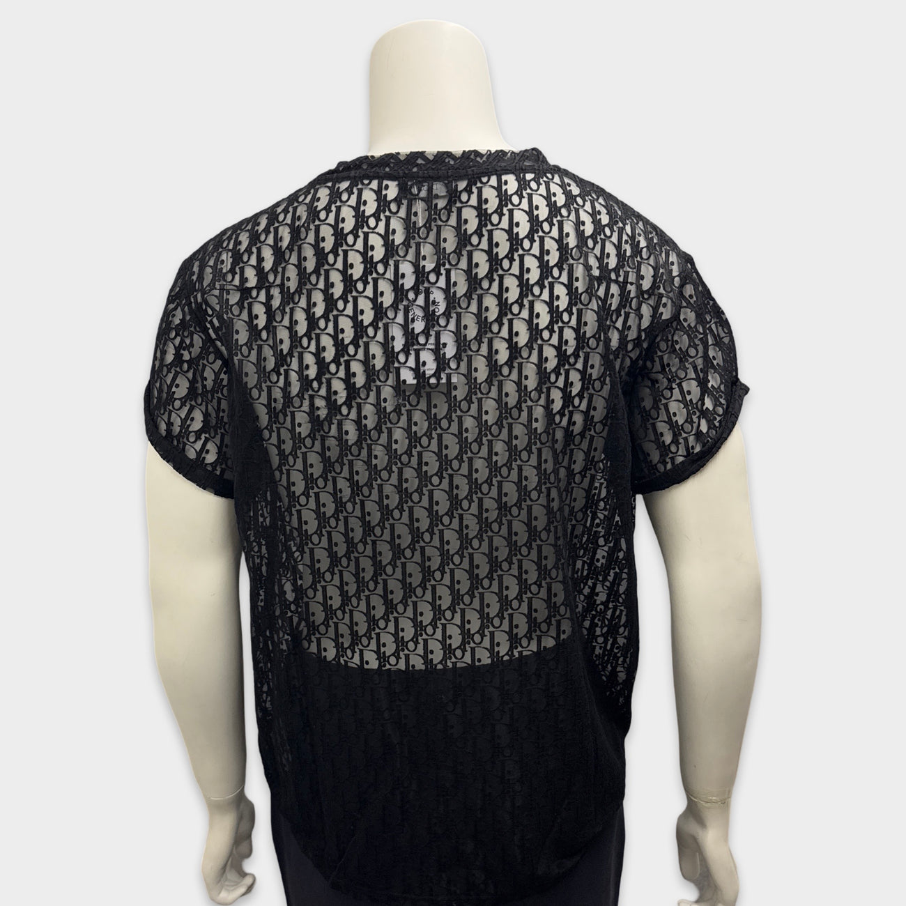 Dior Men's Black Oblique Logo Sheer T-shirt – Loop Generation
