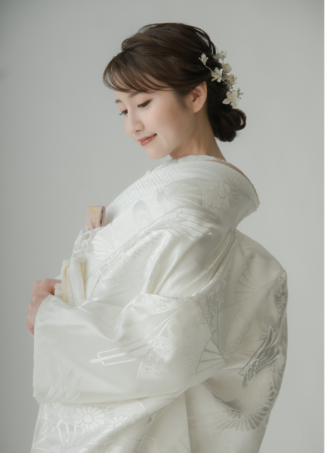 鶴に扇面・白無垢｜ラヴィファクトリー