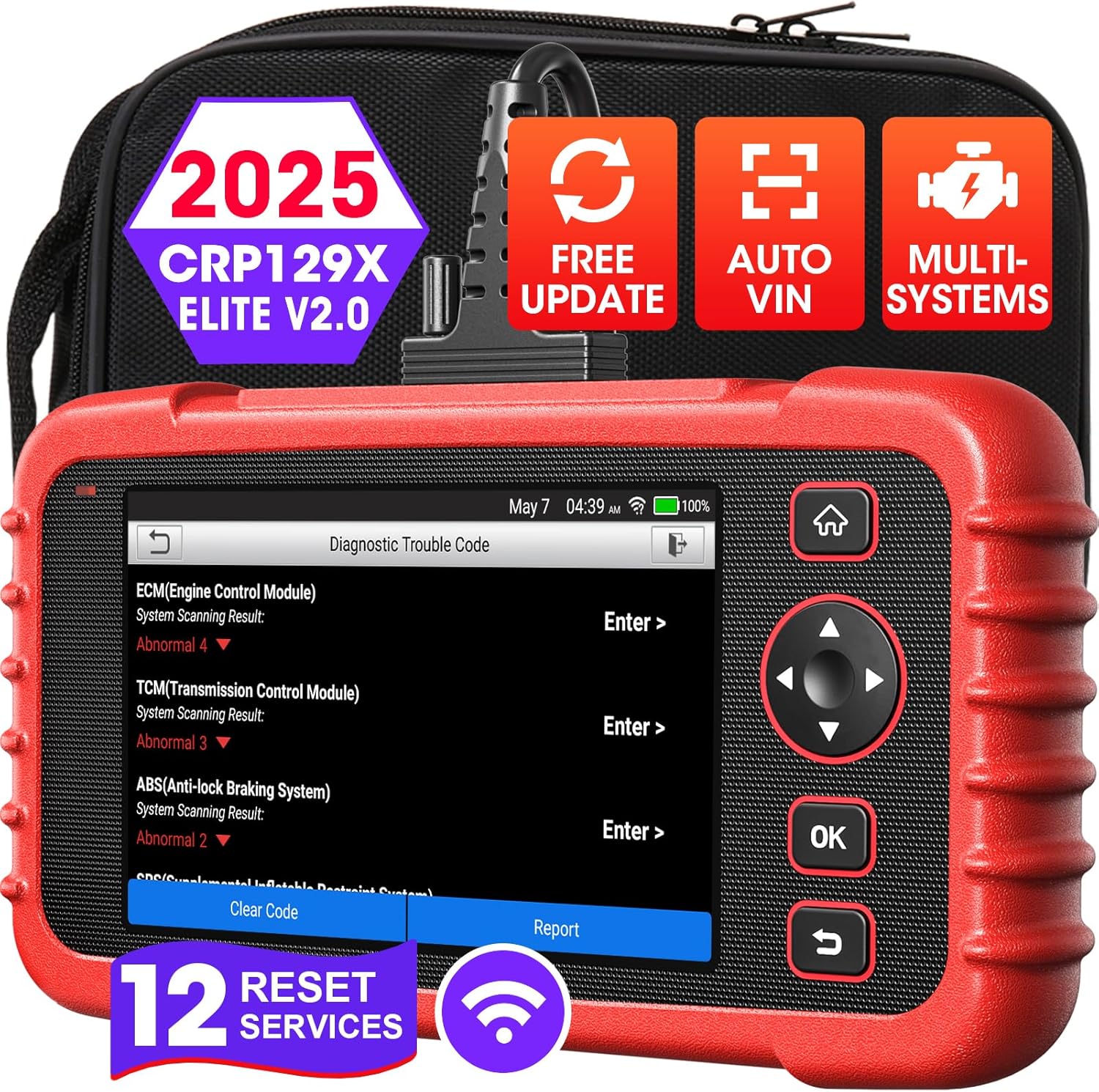 Launch CRP 129X V2.0 OBD2 Scanner Code Reader 12 Reset Functions