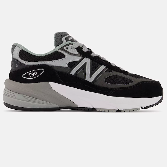 New Balance Kid's FuelCell 990v6 Black with Silver | Laurie's Shoes
