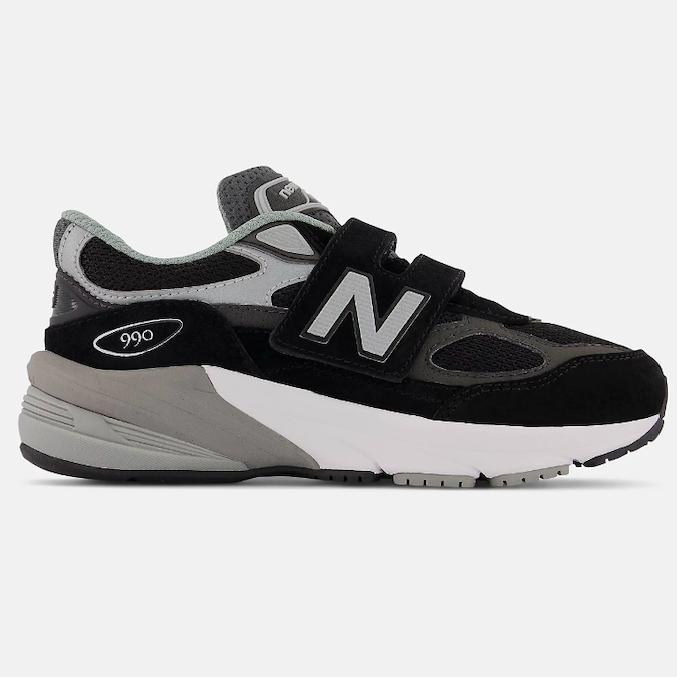 New Balance Kid's FuelCell 990v6 Hook and Loop Black with Silver