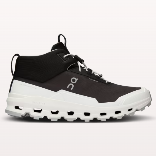 On Big Kid's Cloudhero Mid Waterproof Black/White | Laurie's Shoes