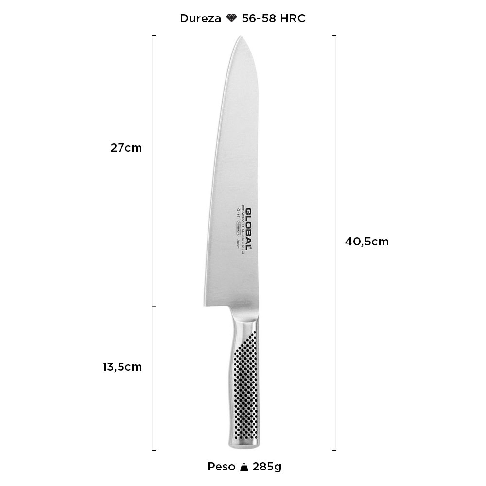 GLOBAL G-17 27cm シェフナイフ Faca Chef G-17 27cm - Global | Lazer