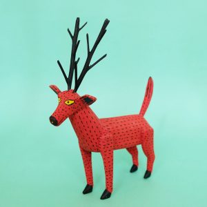 鹿（オアハカ ウッドカービング）- LABRAVA [メキシコ 民芸 フォーク