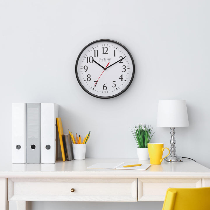 404-3025B 10-inch Basics Analog Wall Clock – Black