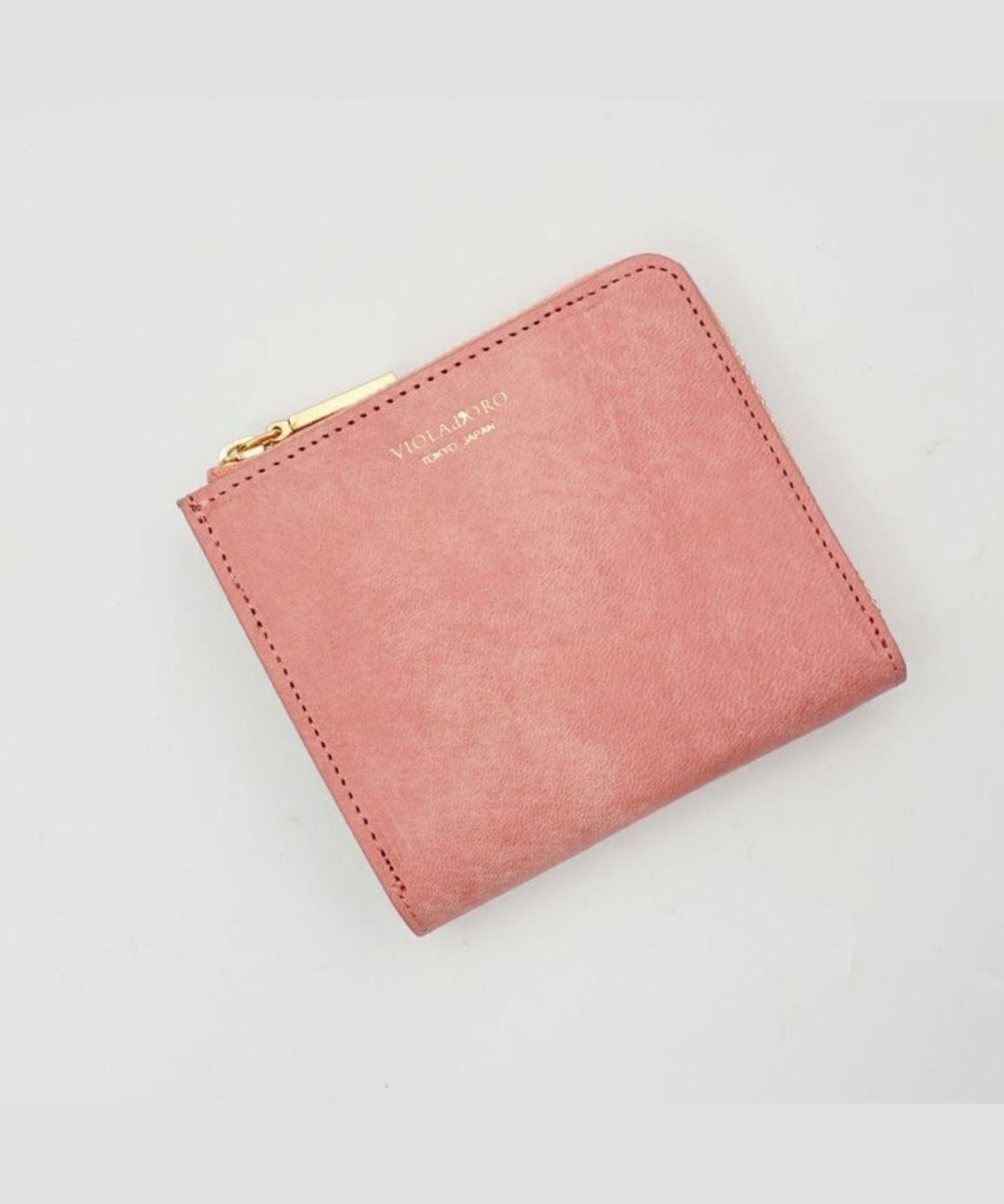 VIOLAd'ORO - 【PORTA / ポルタ】V-5076（Pink / ピンク）ヌメ革 二