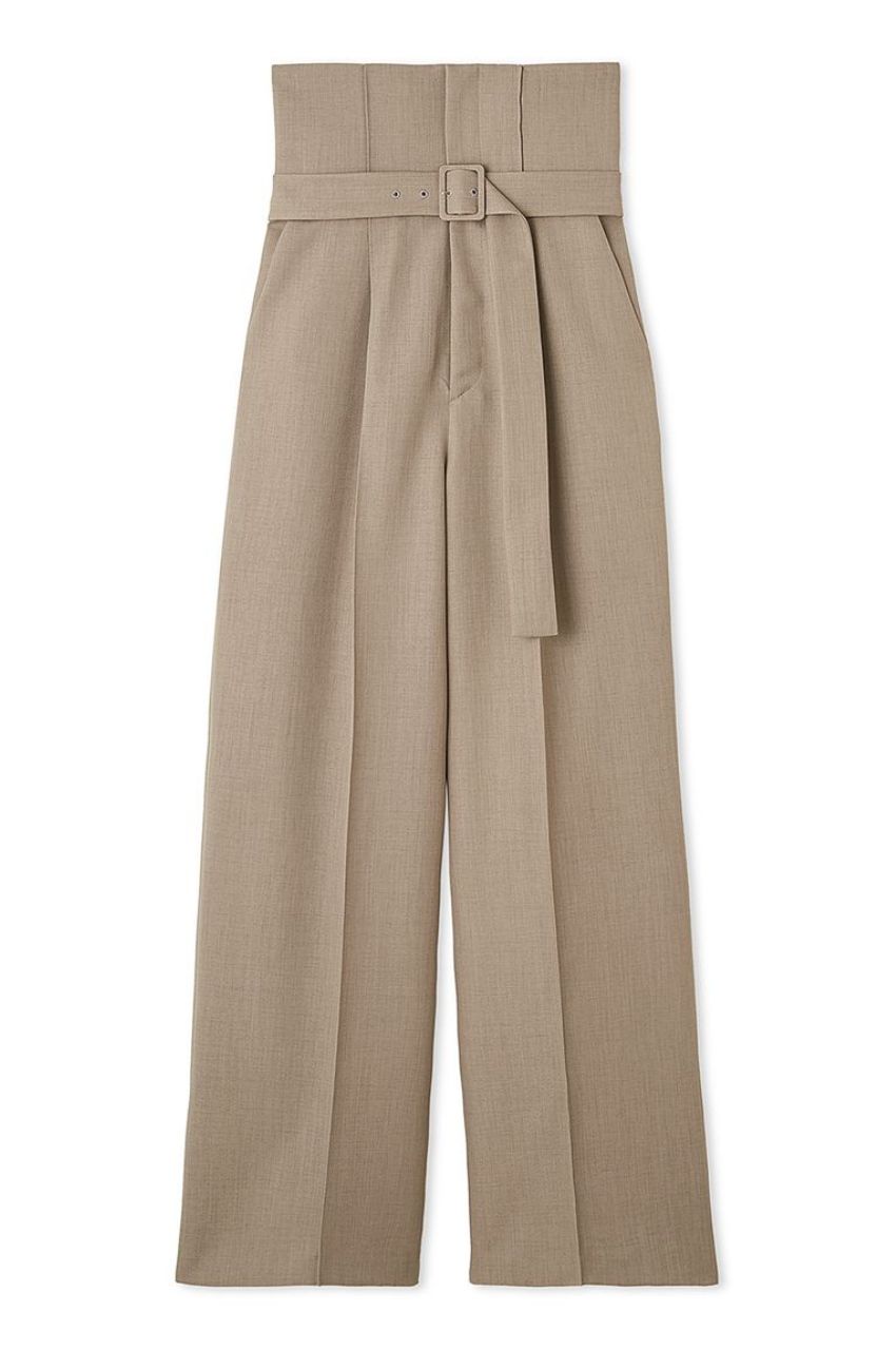 FRAY I.D - 2wayツイルスーパーハイウエストパンツ ( ベージュ