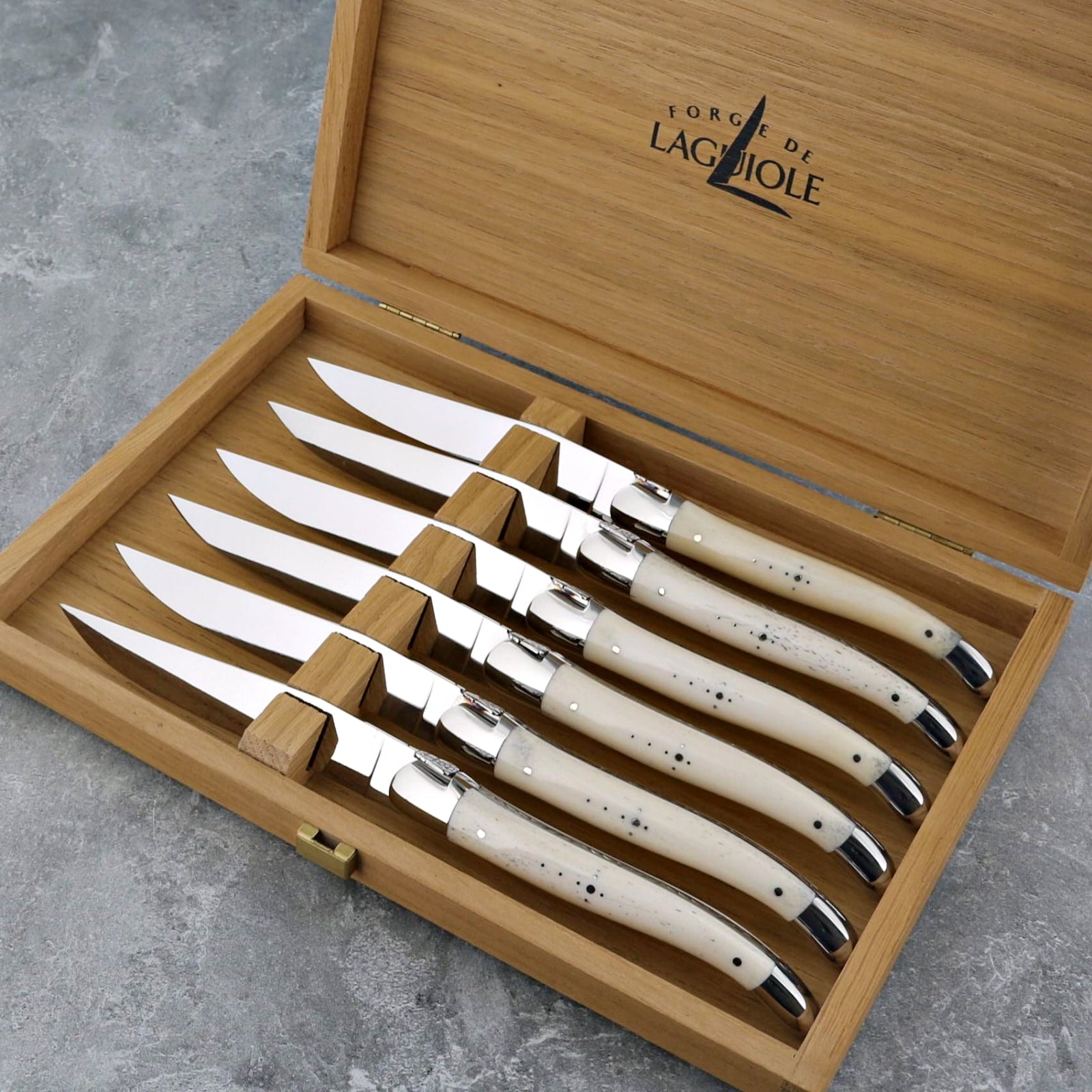 Forge de Laguiole Cattle Bone Handle Steak Knives - Set of 6