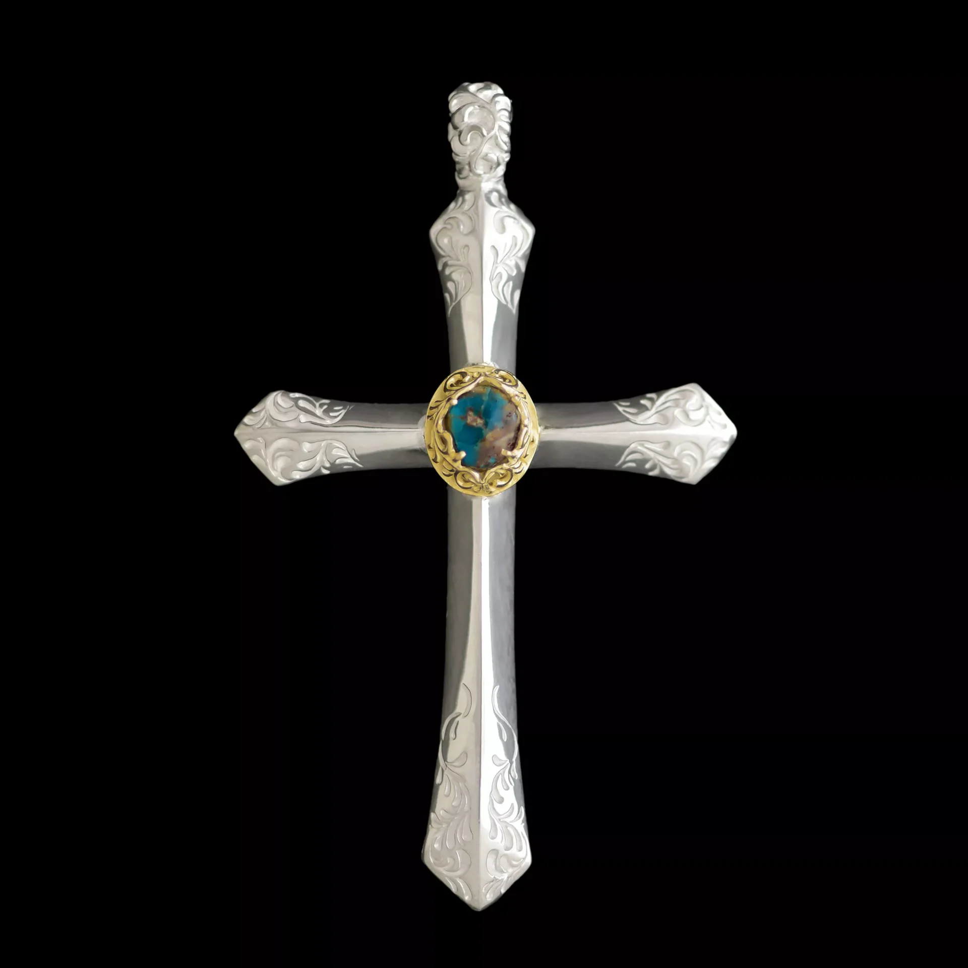 SV Arabesque Cross with K18 Arabesque TQ - Lakey Jewelry