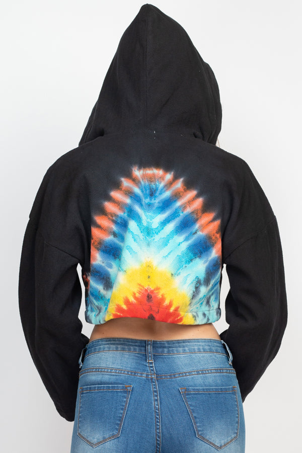 Tie-Dye Cropped Hoodie Jacket – Lakhay-Retail