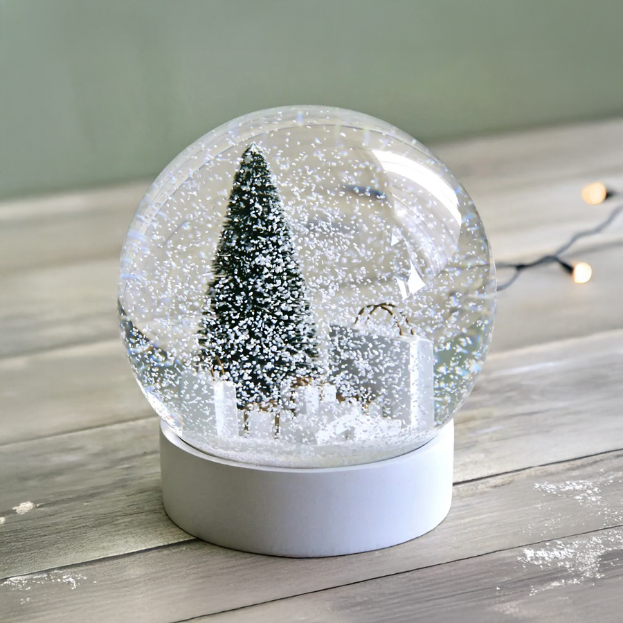 HM 】ツリー＆ギフト スノードーム ZODAX LA H16cm シンプルでおしゃれ