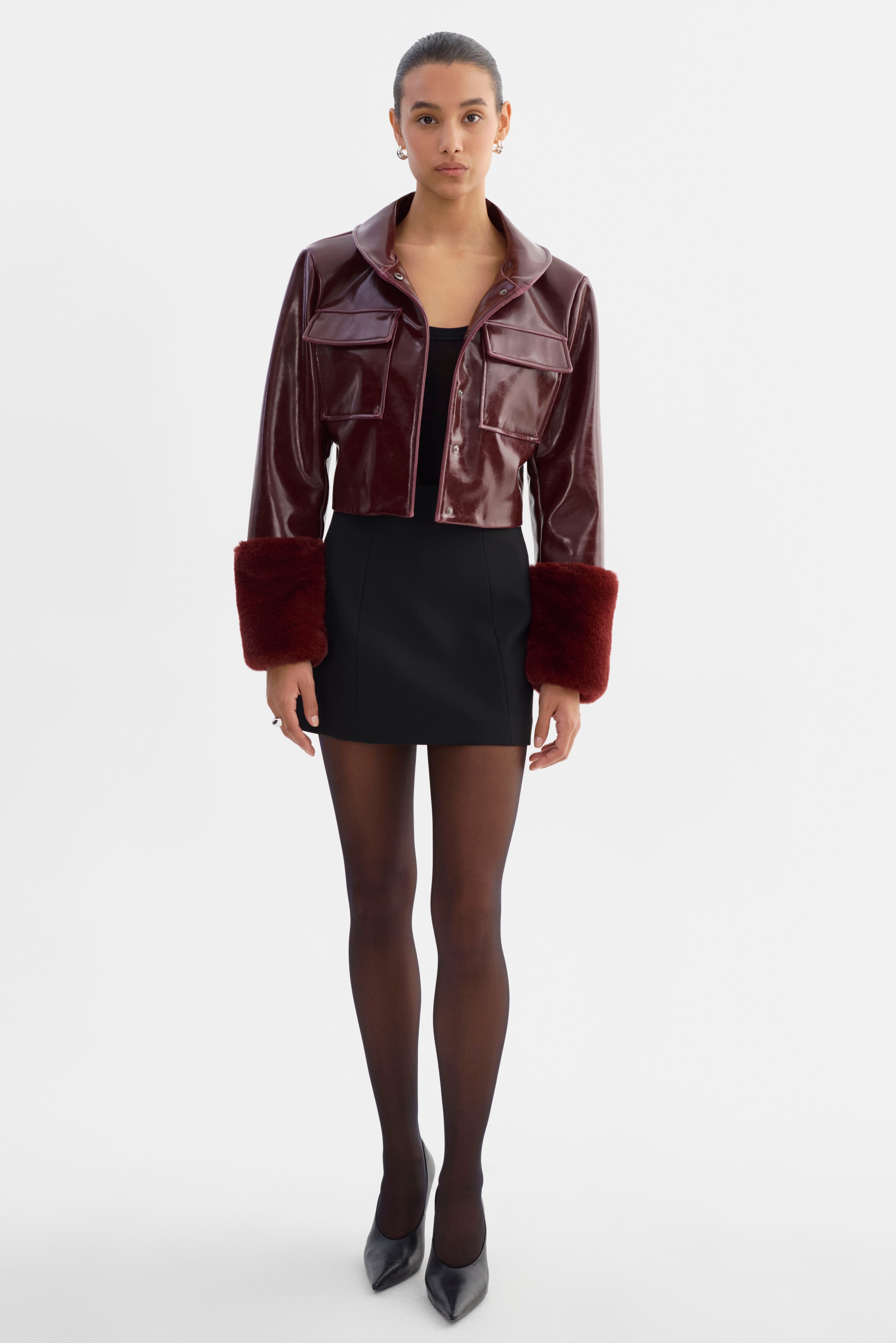 HEDDA | Cropped Faux Leather Jacket – LAMARQUE