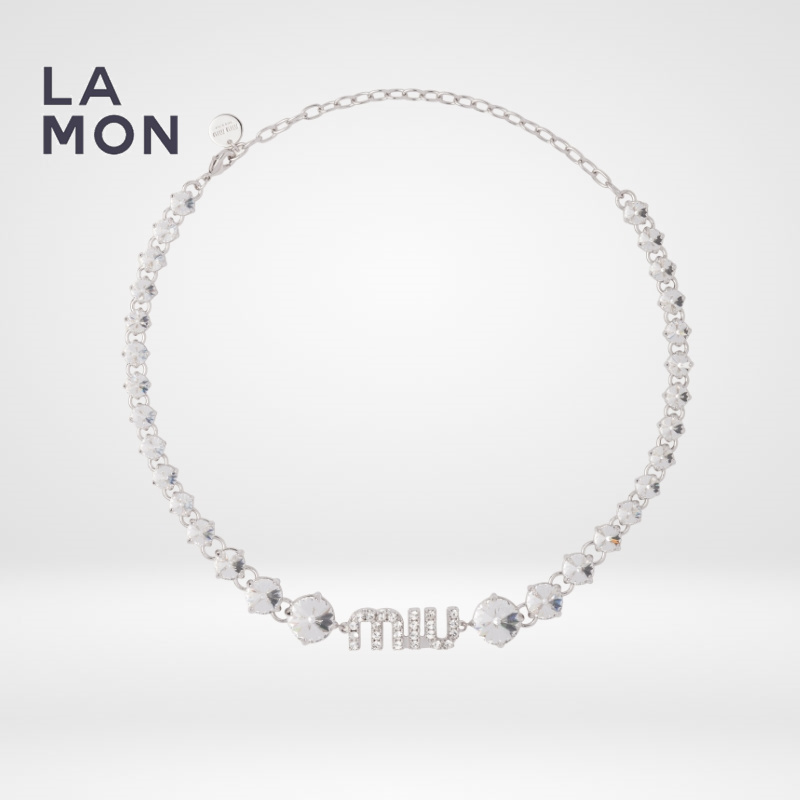 ミュウ ミュウ ネックレス MIU MIU CRYSTAL NECKLACE メタル