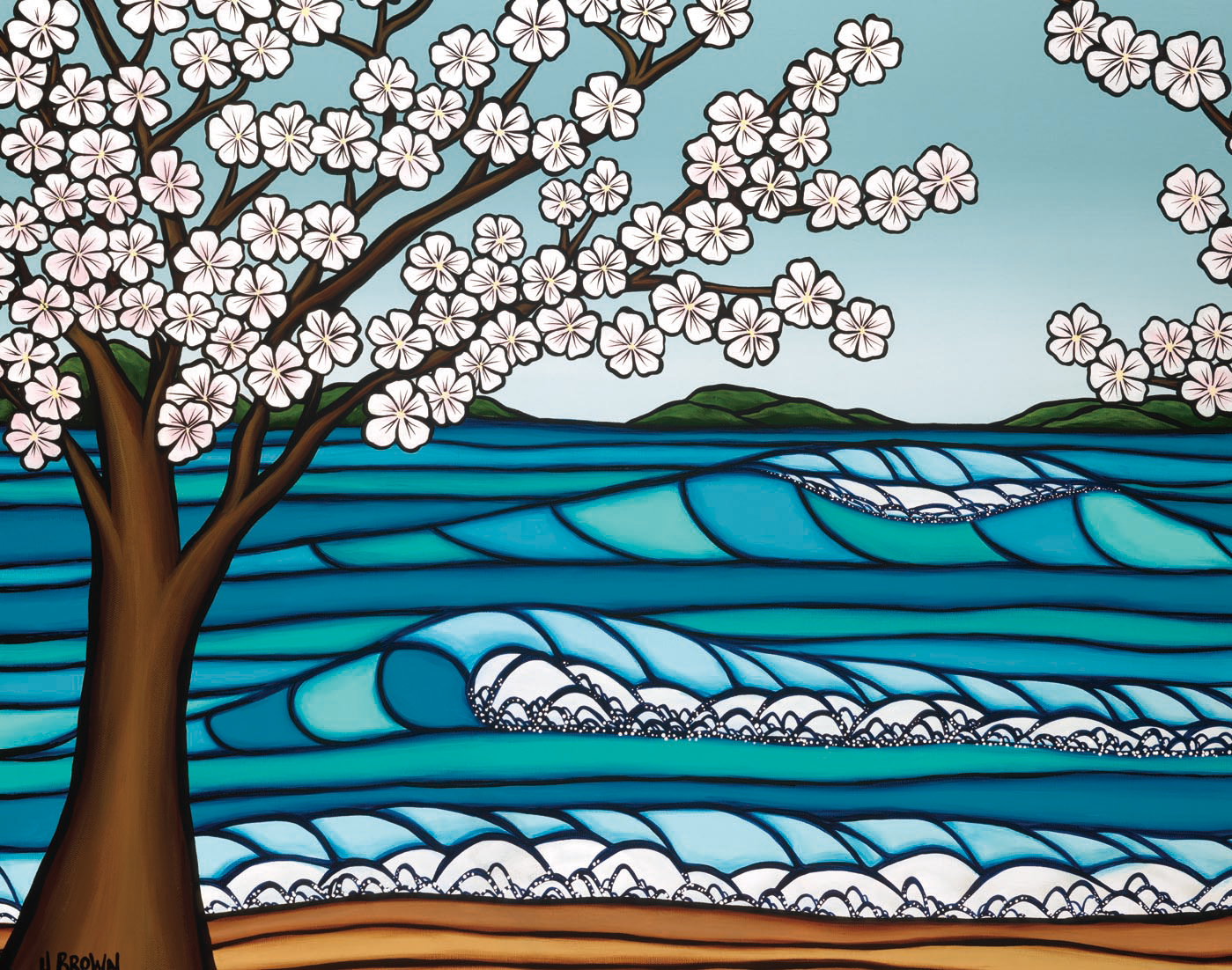 もも15メロン様】 ヘザーブラウン ジクレー版画 ハワイアン もも15