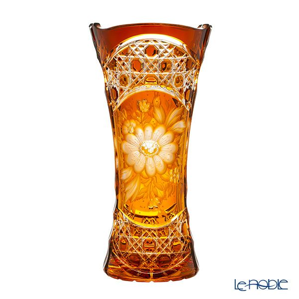 アルンシュタットクリスタル 切子花瓶 ドイツ製 コバルトブルー アルン