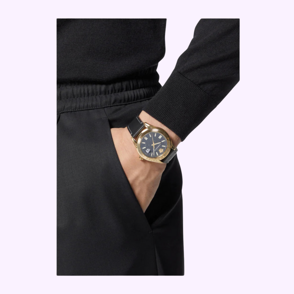 Versace VE3K00222 Greca Time Leather Men's Watch – Lexor Miami