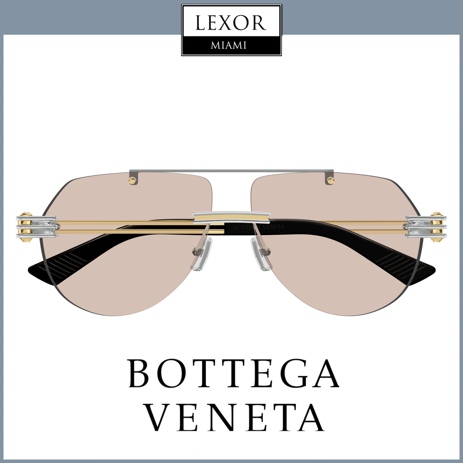 Bottega Veneta Sunglasses BV1342S-002 59 UNISEX METAL upc