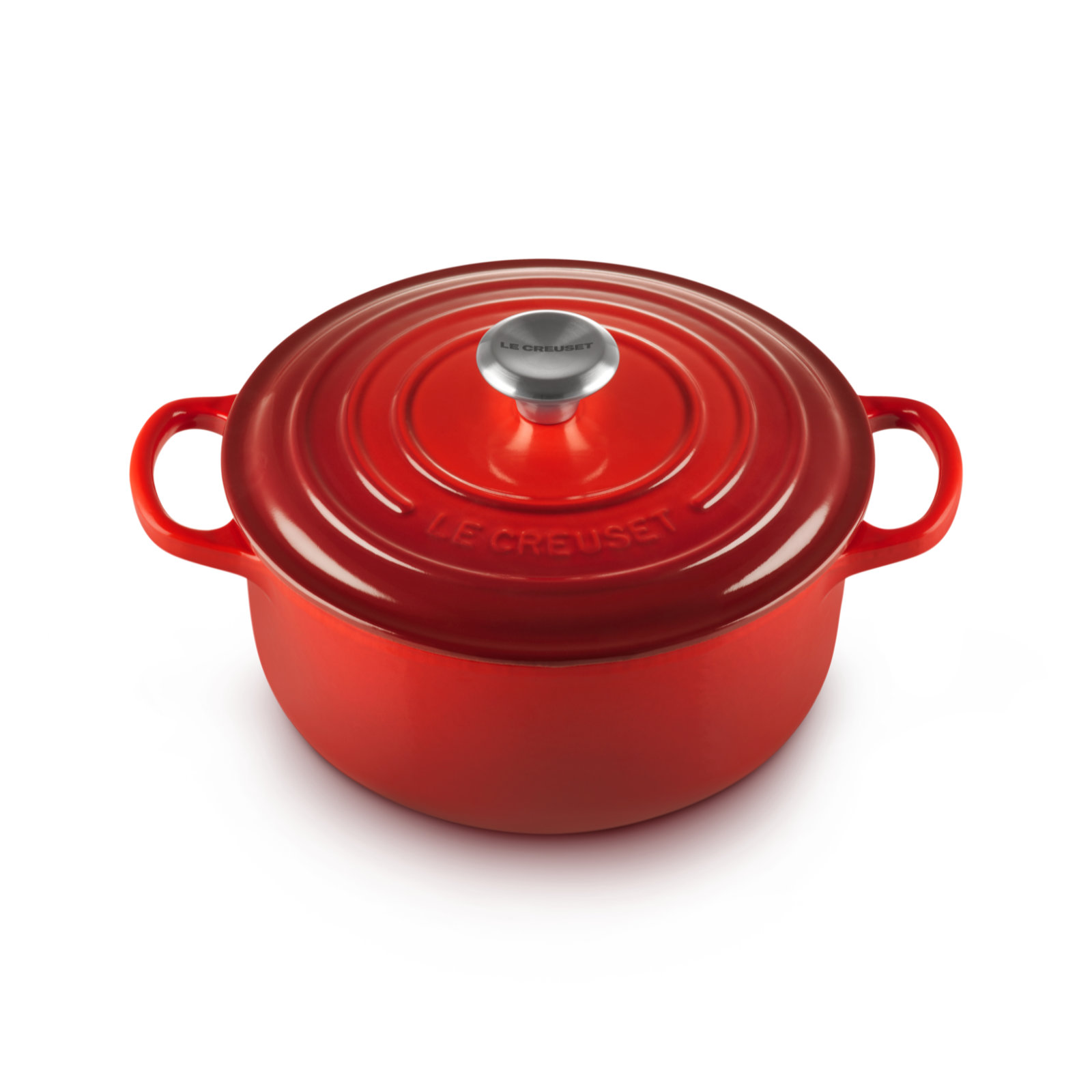 シグニチャー ココット・ロンド 22cm チェリーレッド (シルバーツマミ