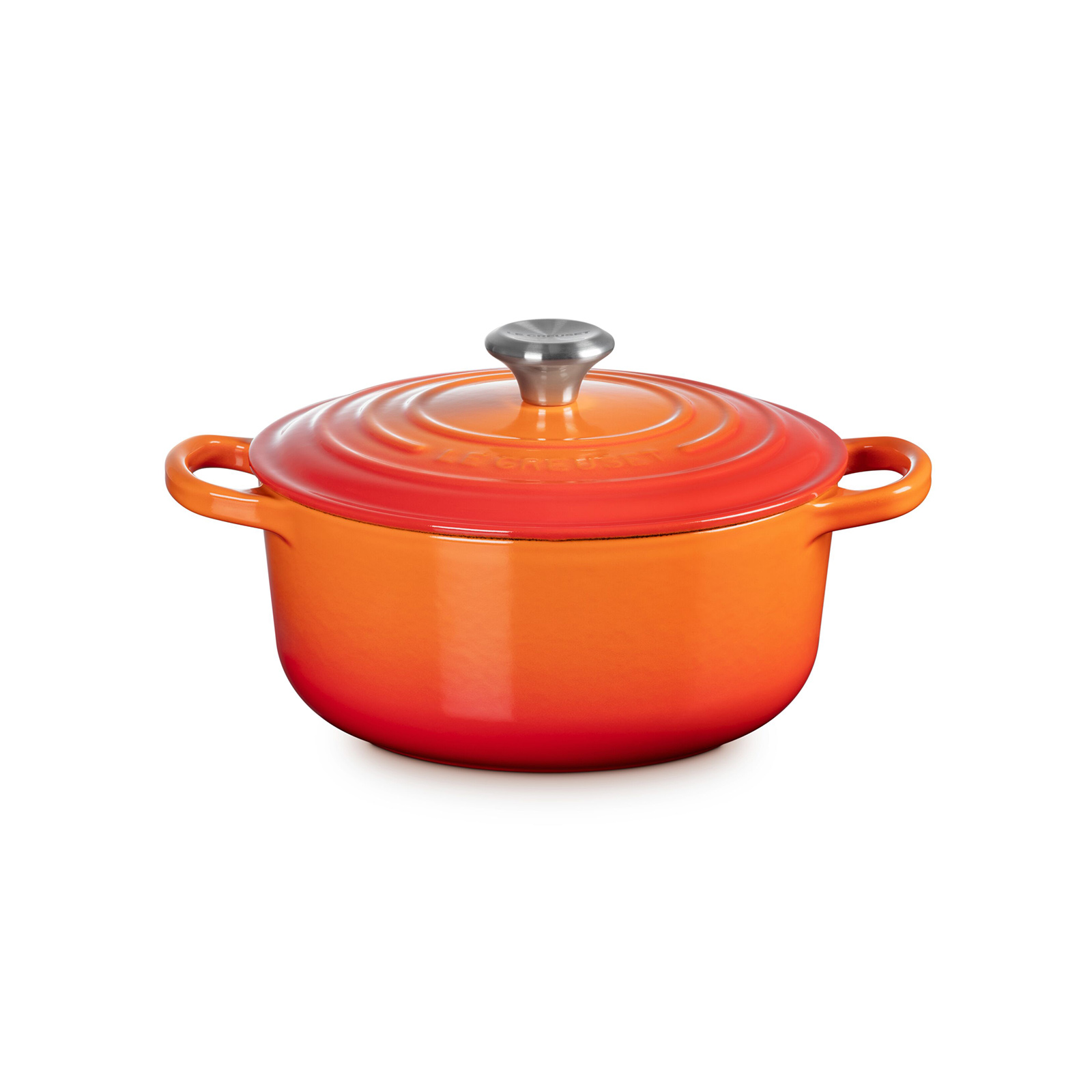 シグニチャー ココット・ロンド 20cm オレンジ (ブラックマット