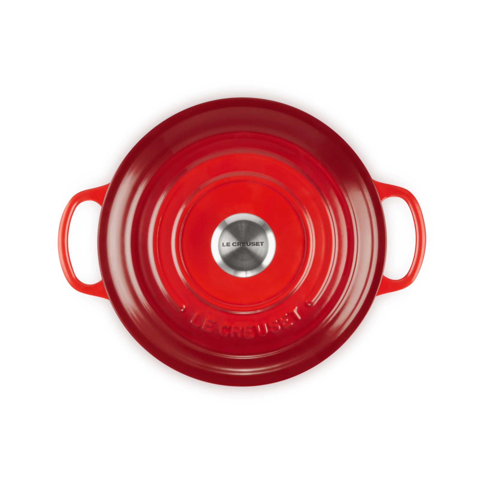 シグニチャー ココット・ロンド 22cm チェリーレッド (シルバーツマミ