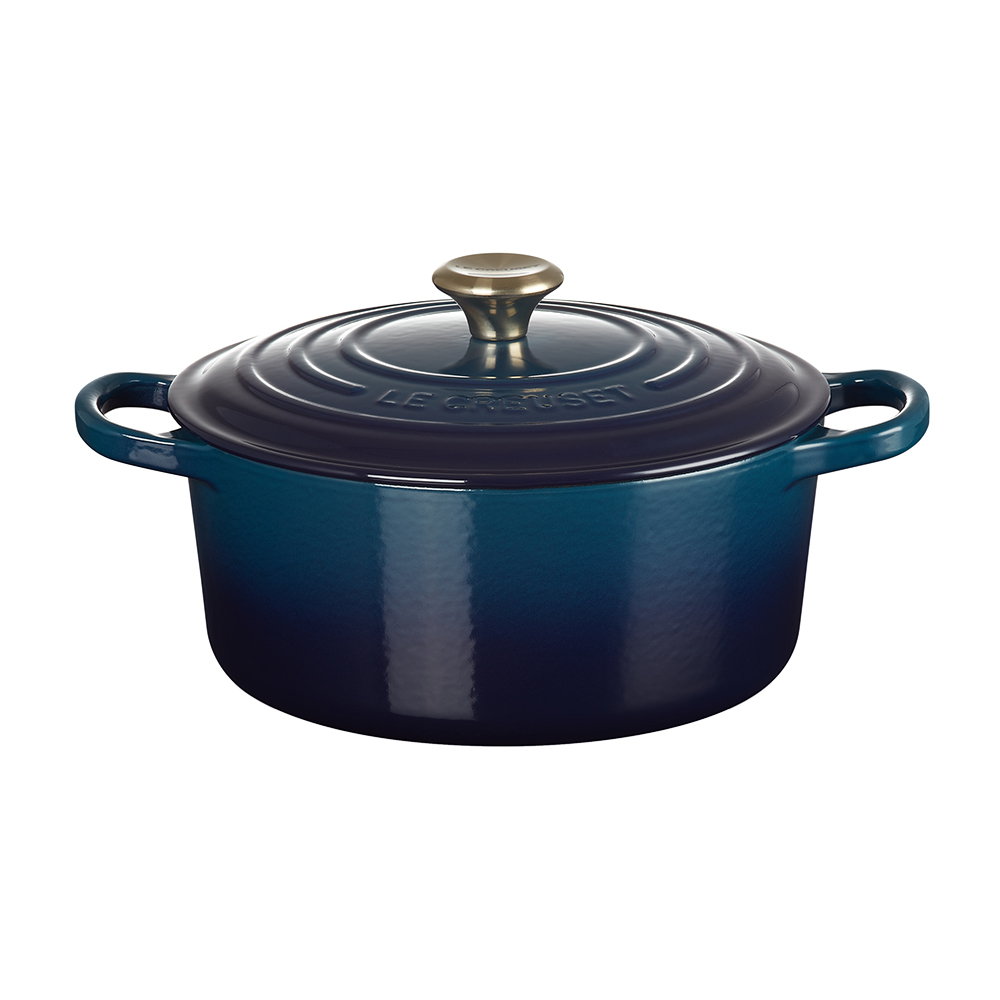 シグニチャー ココット・ロンド 22cm アガベ (ブラックマットホーロー