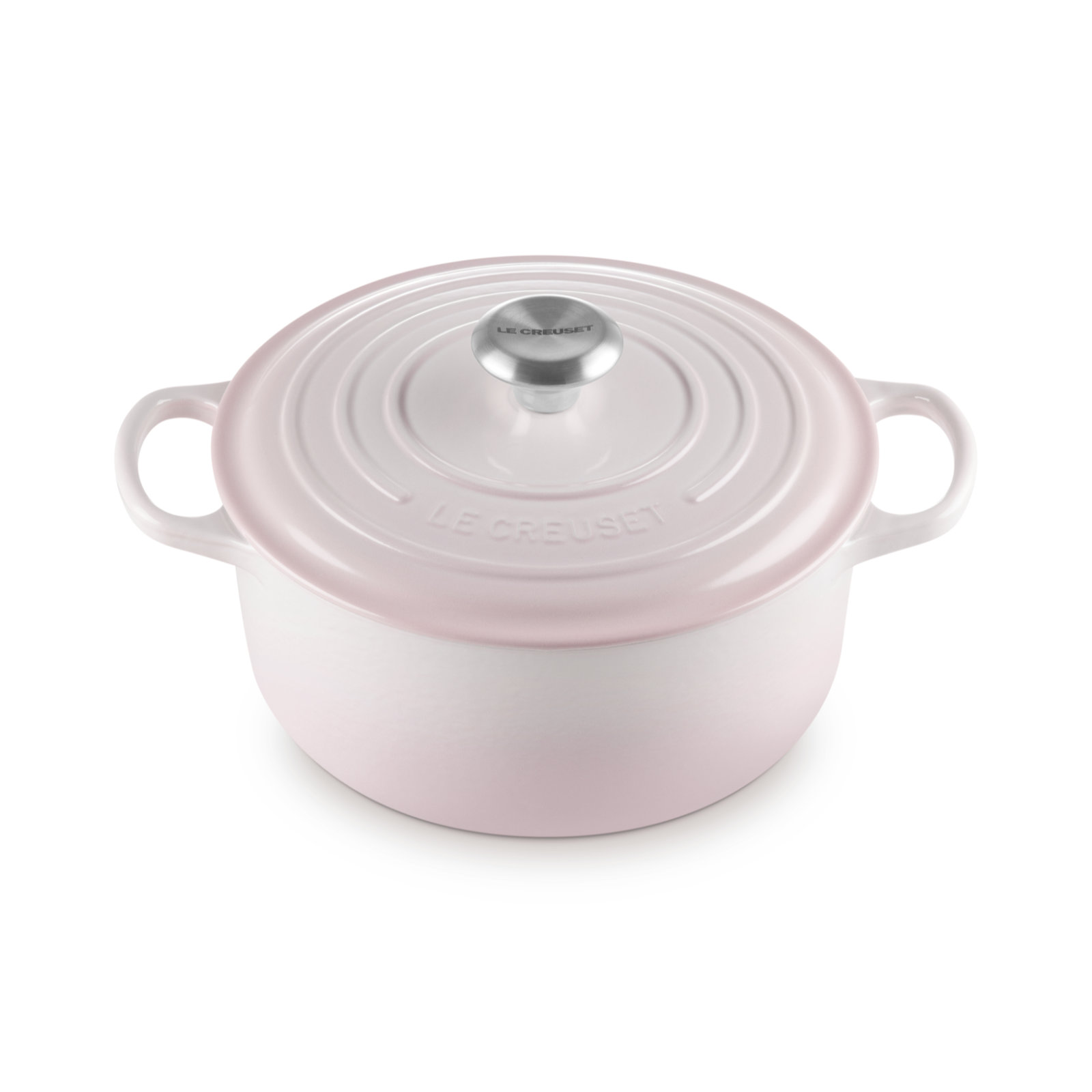 シグニチャー ココット・ロンド 24cm シェルピンク (シルバーツマミ