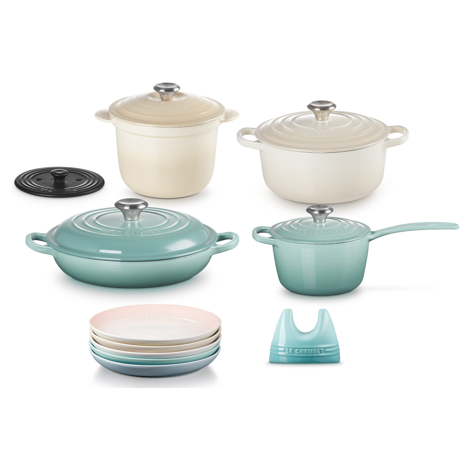 LE CREUSET 両手鍋 ライトブルー LE CREUSET 両手鍋 24cm ブルー LE
