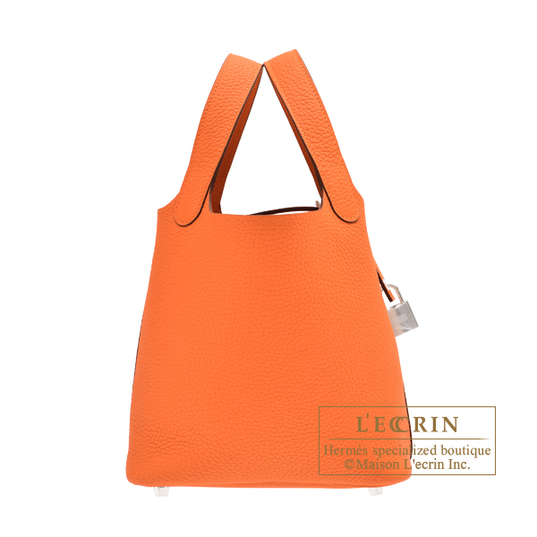 エルメス ピコタンロック18/PM オレンジ トリヨンクレマンス シルバー