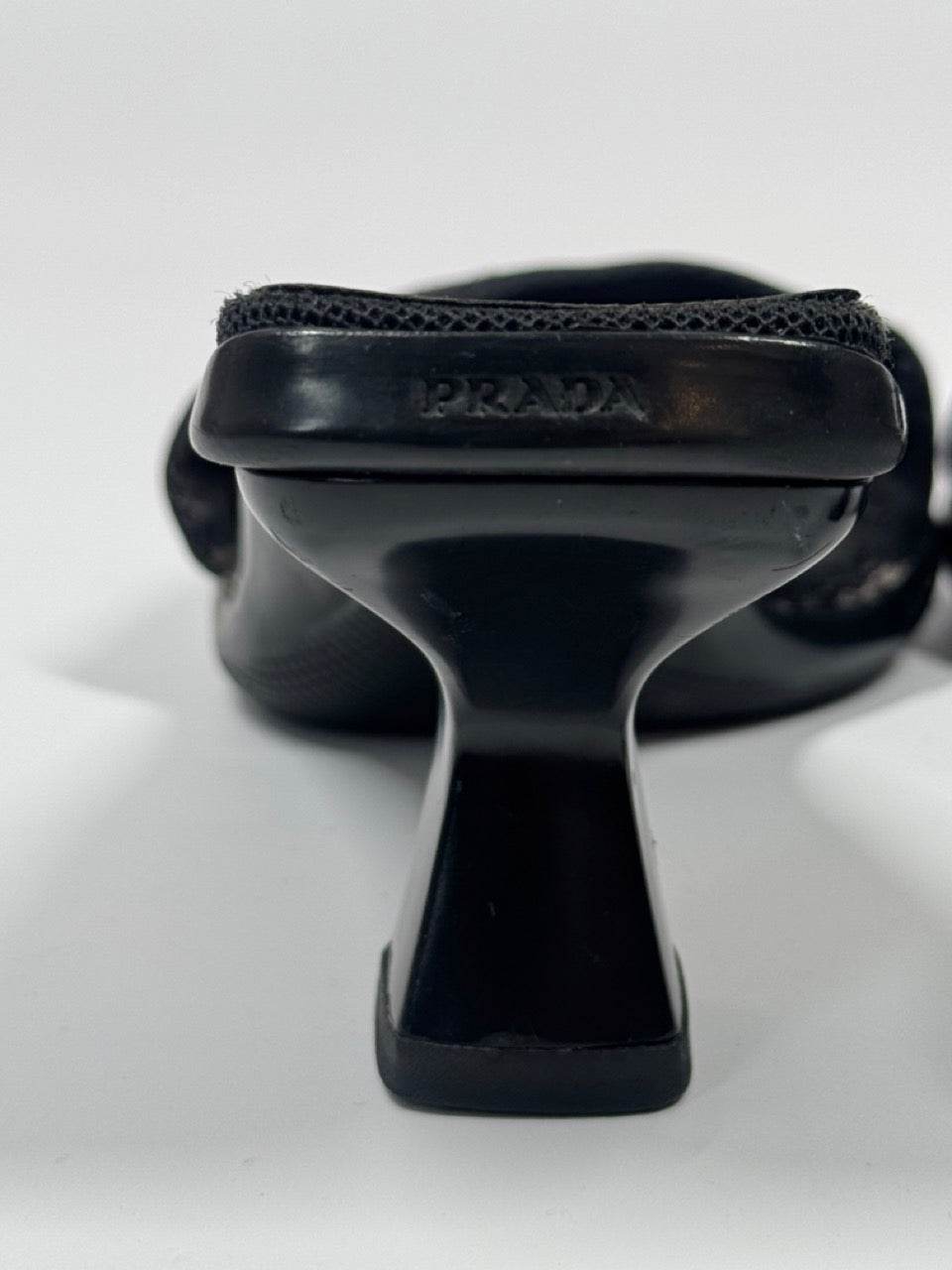 Prada SS99 Sport Black Mesh Kitten Heel Mules – LE DEPARTMENT