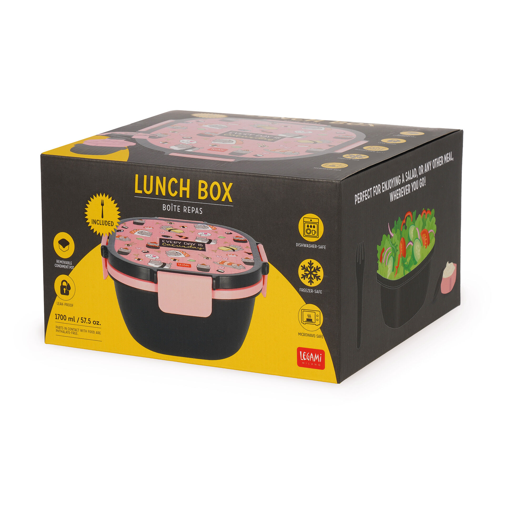 1700 ml Lunch Box - Sushi Cat - Lunch Box