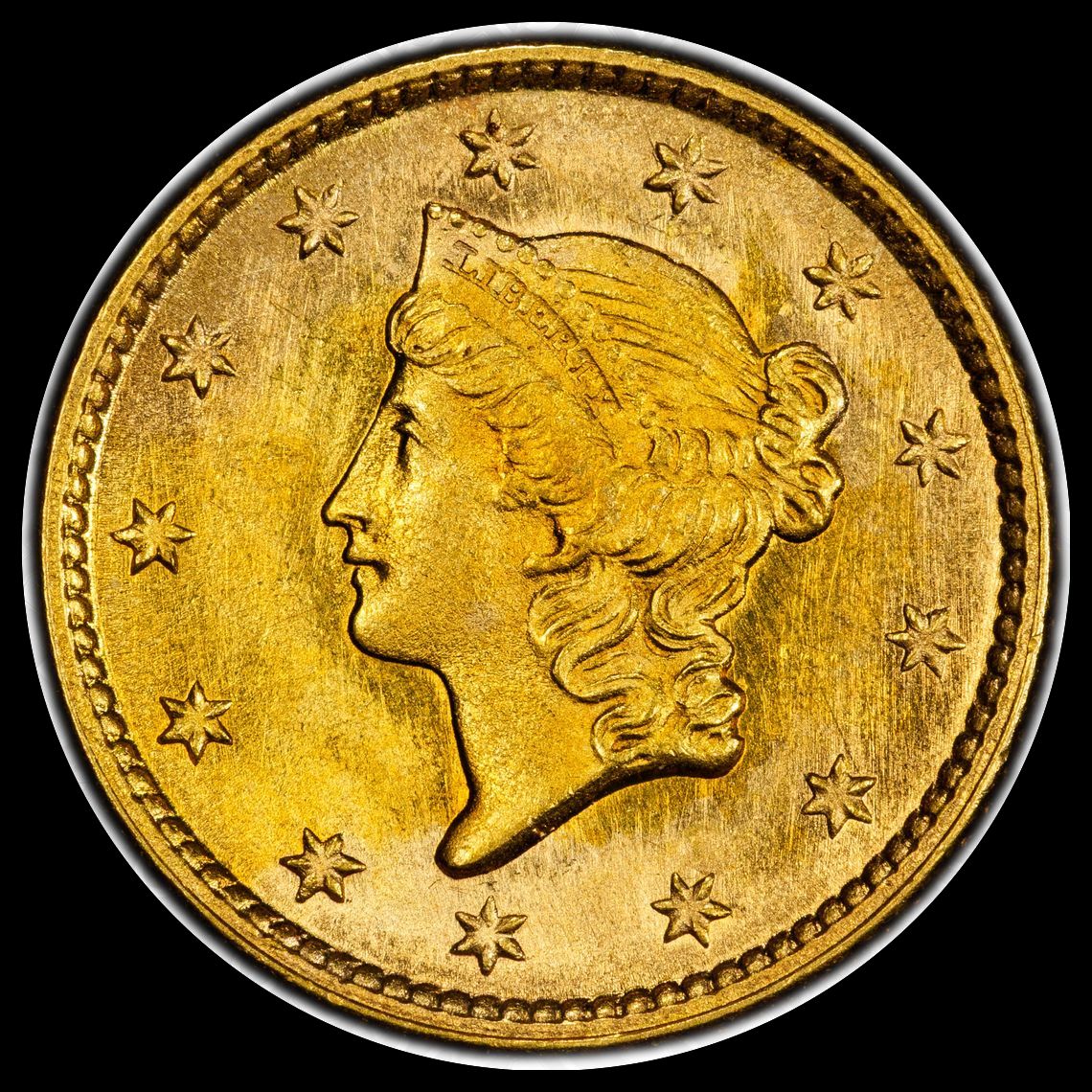 1853 $1 Gold Dollar Type 1 PCGS MS65+ (CAC) SEMI-PROOFLIKE