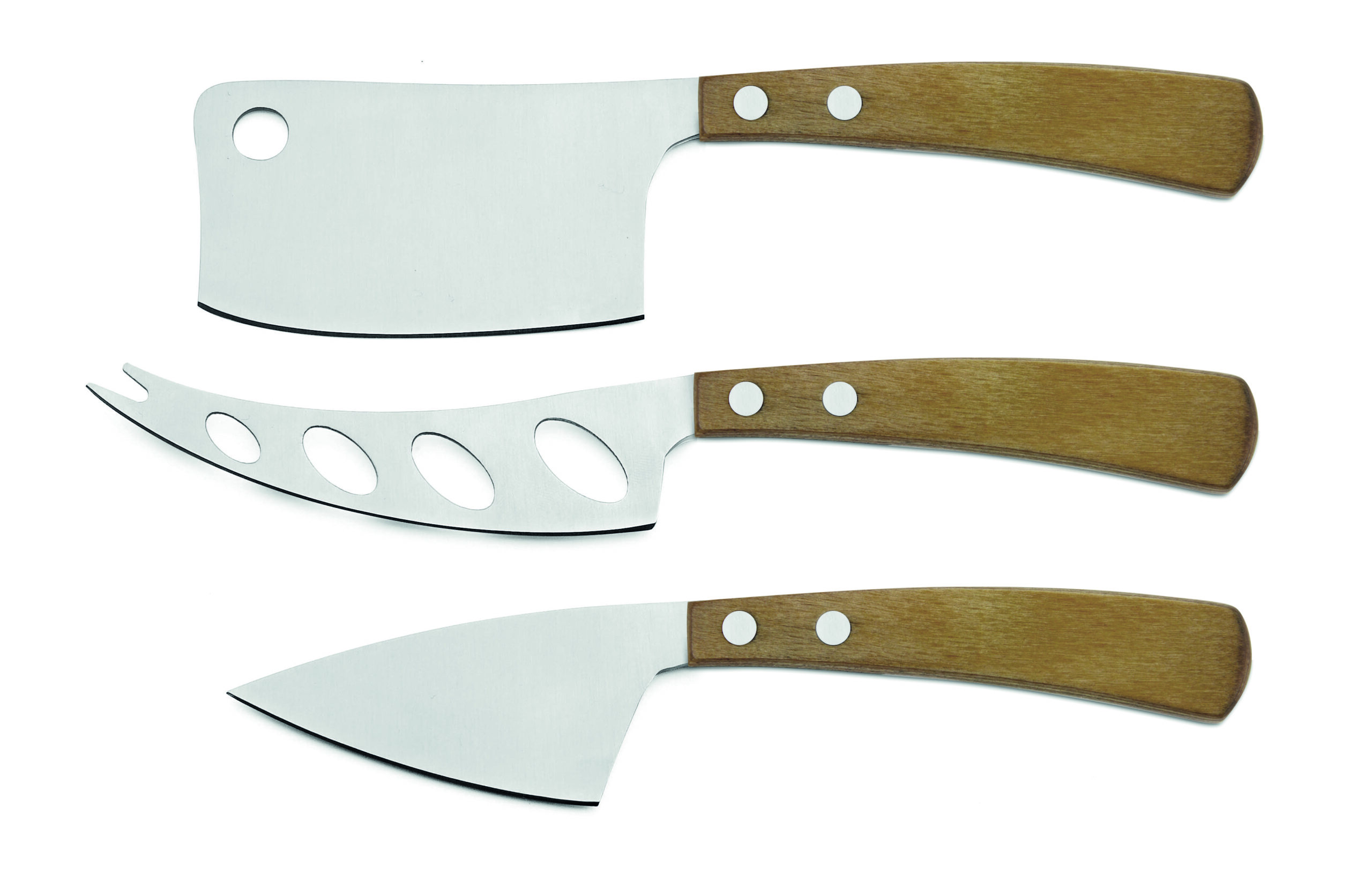 Cheese knife set “Lattevivo” in stainless steel and wood – LEGNOART