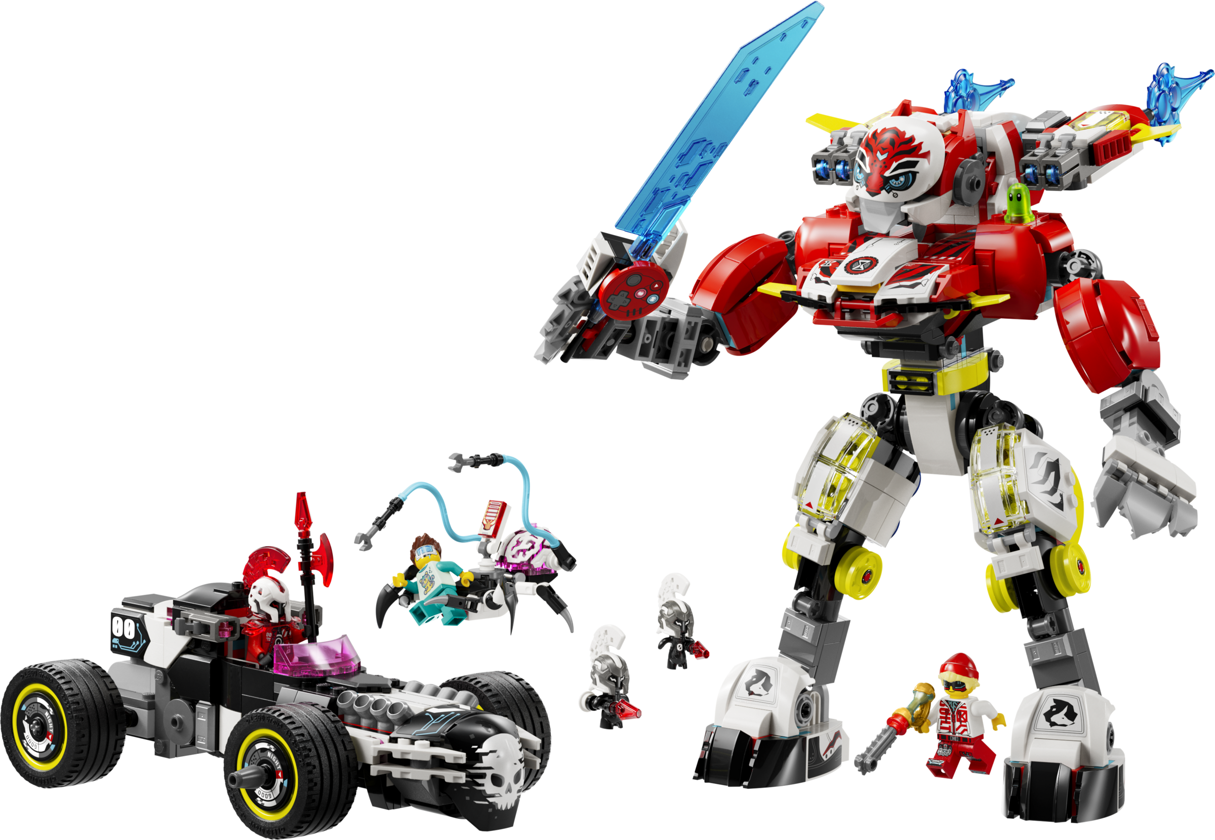 Cooper's Tiger Mech & Zero's Hot Rod Car 71497 | LEGO® DREAMZzz