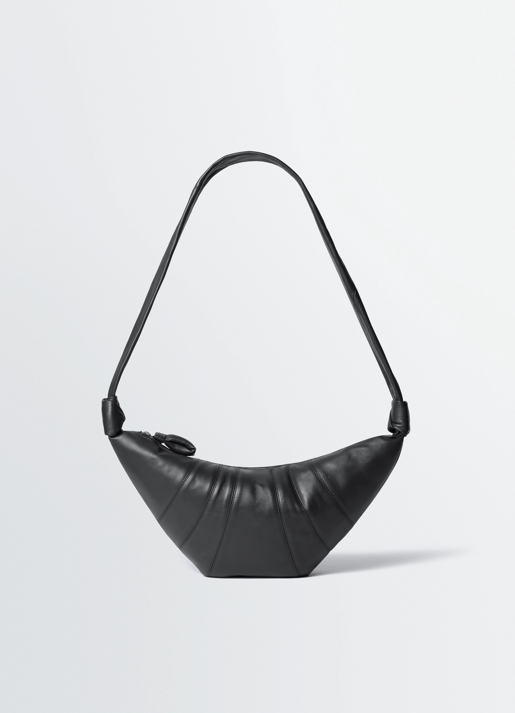 MEDIUM CROISSANT BAG IN LEATHER - Black - Soft Nappa Leather