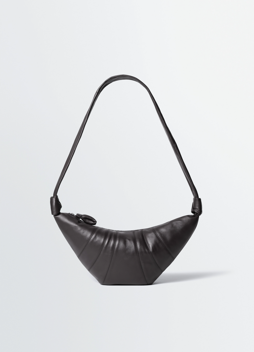 MEDIUM CROISSANT BAG IN LEATHER - Dark Chocolate - Soft Nappa