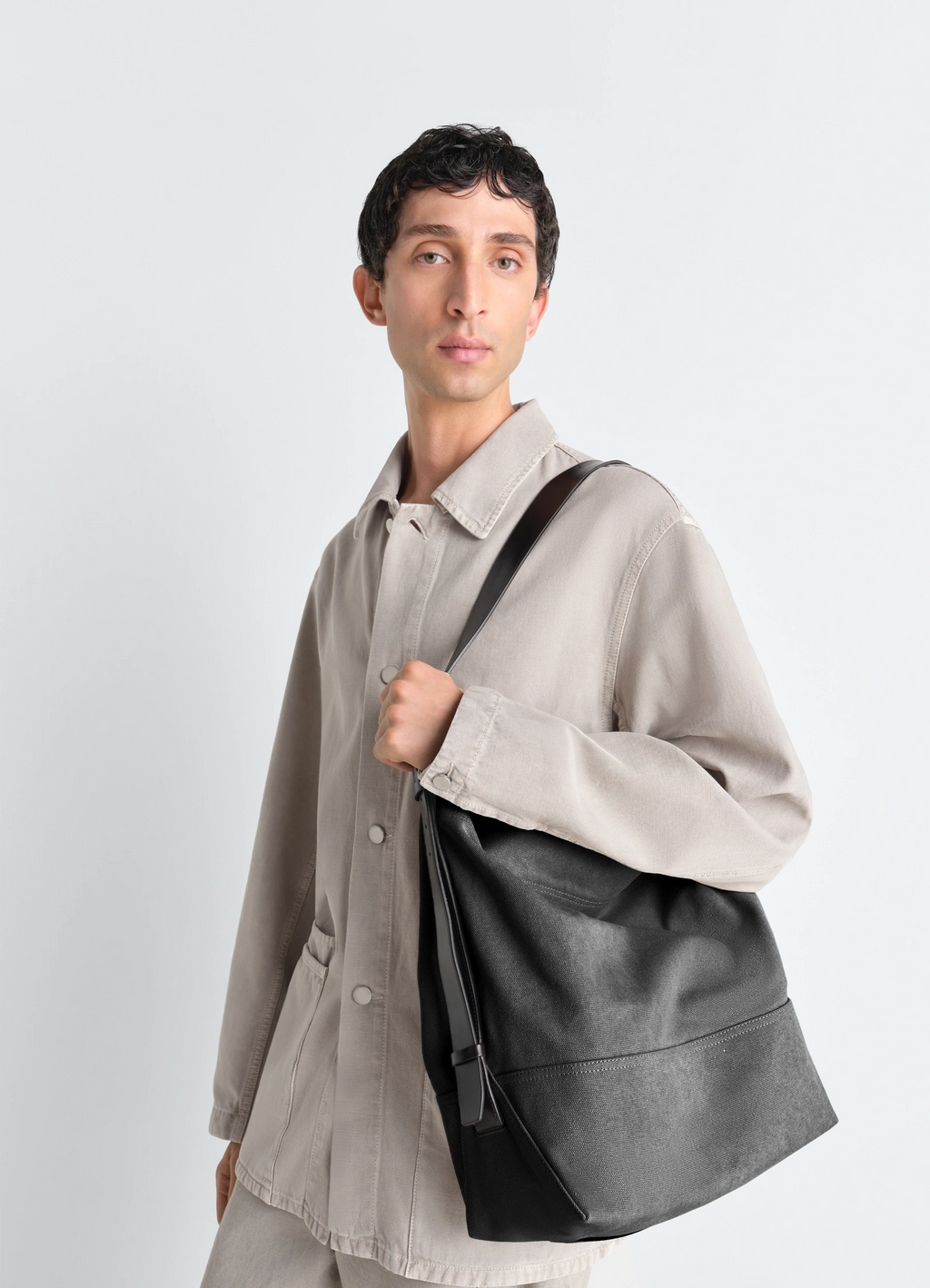 BELTED トートバッグ - Ash Black - Cotton Tye Dye - ユニセックス