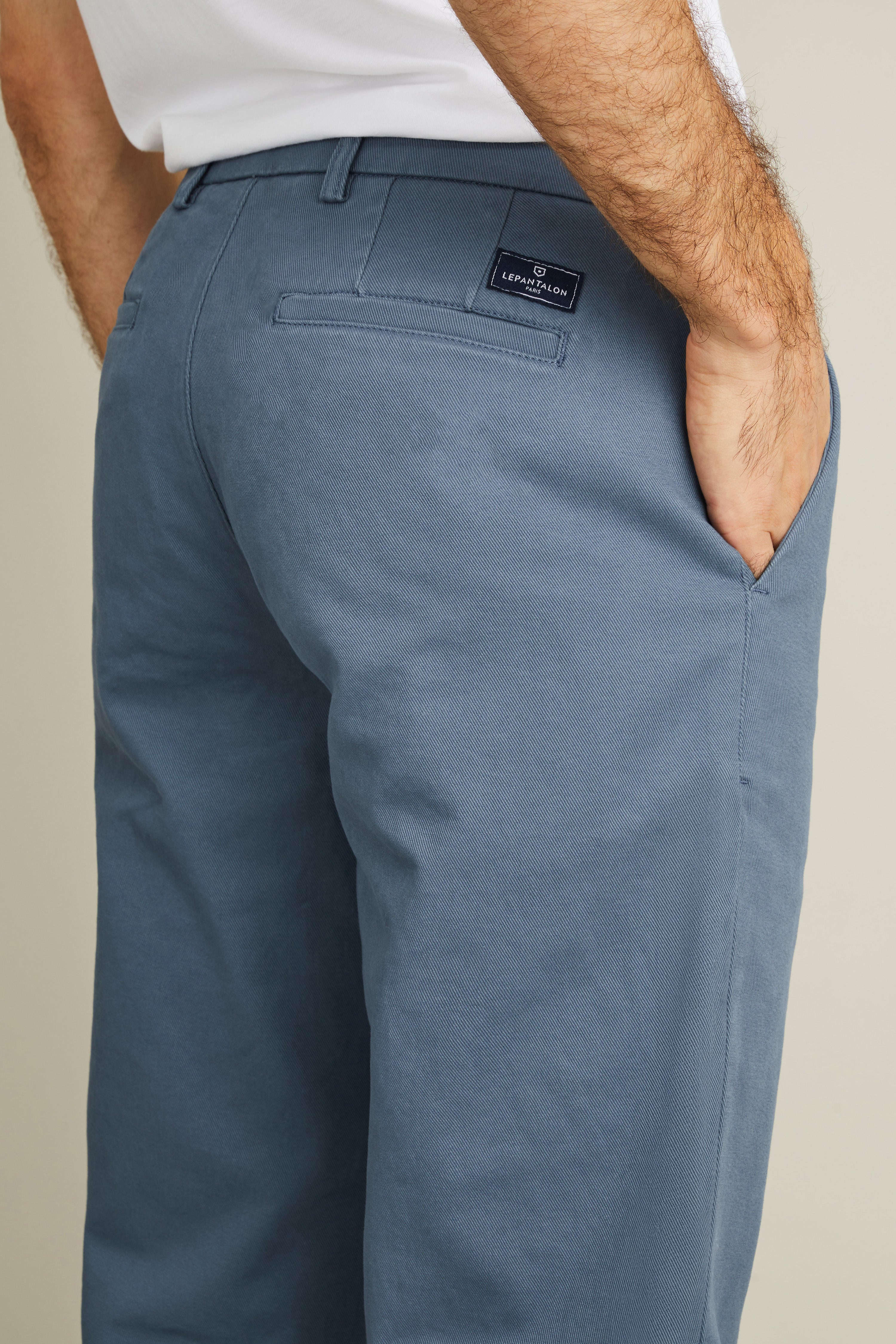 Men's Jasmine Blue Straight Chino Pants | LePantalon