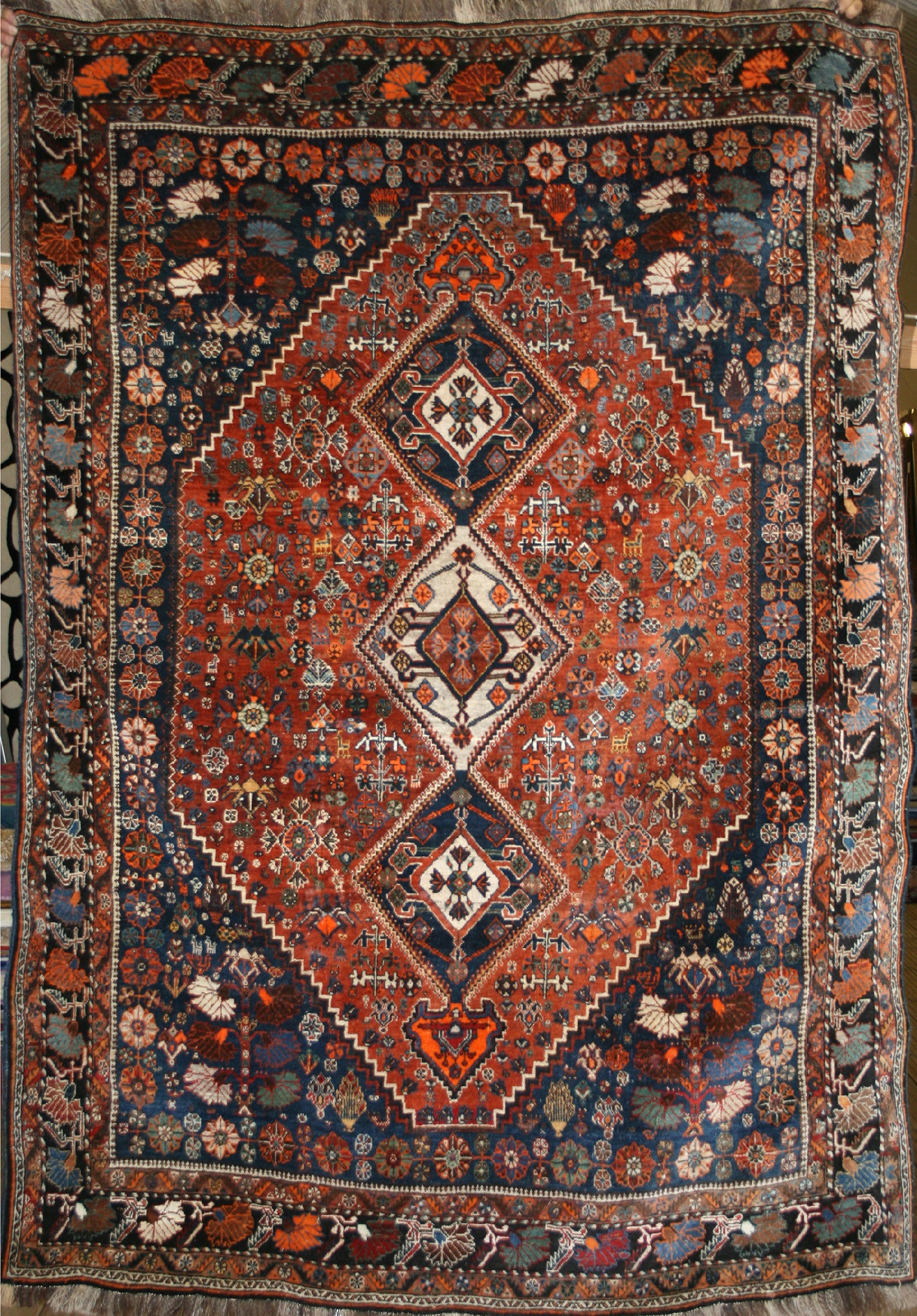 Hand-Knotted Semi-Antique Persian Qashqai Rug - Ref: 12220 - 220 x