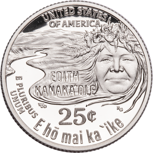 2023-S 99.9% Silver Edith Kanaka'ole U.S. Women Quarter
