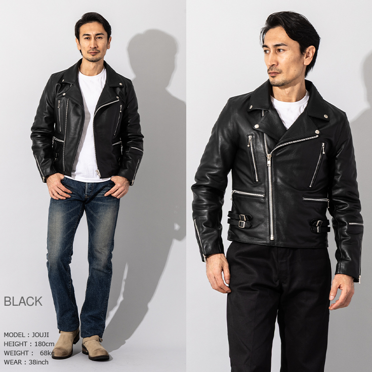 Horn Works 本革 UKタイプ ダブルライダースジャケット メンズ ホーン