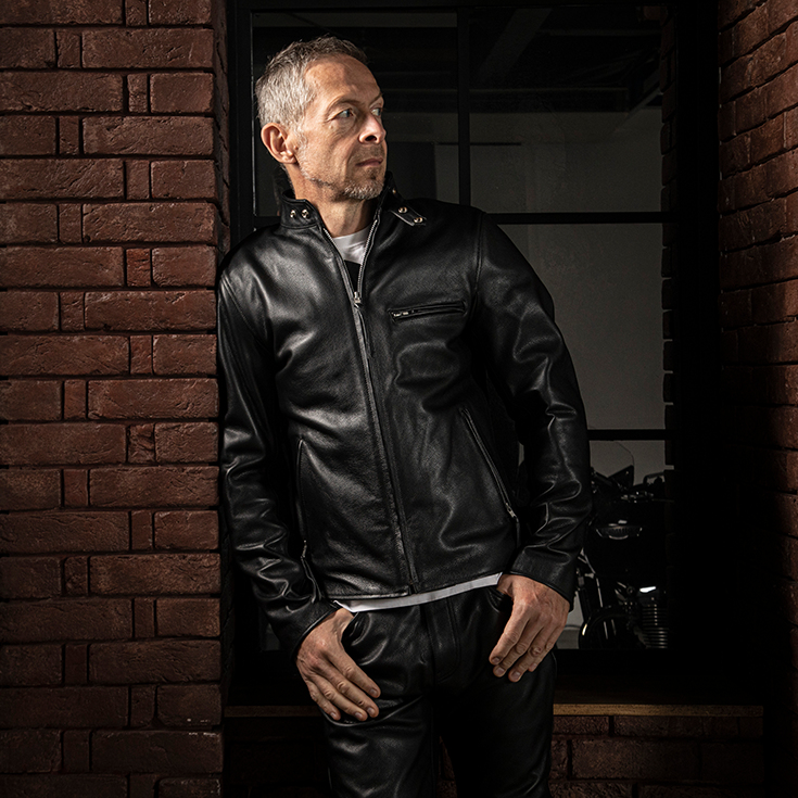 Liugoo Leathers 本革 プロテクター付シングルライダースジャケット